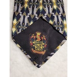 🇮🇹 Paolo Gucci Silk Tie Vintage Made In Italy Elegant Print "56.5x4"